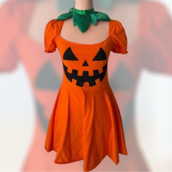 Dolls Kill Dresses & Skirts - Dolls Kill Happy Orange Pumpkin Dress Costume size M